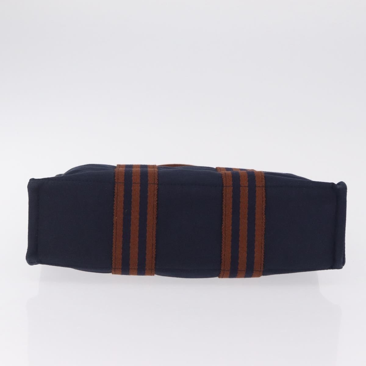 Hermes Fourre Tout Toile, Navy, Canvas, Tote Bag