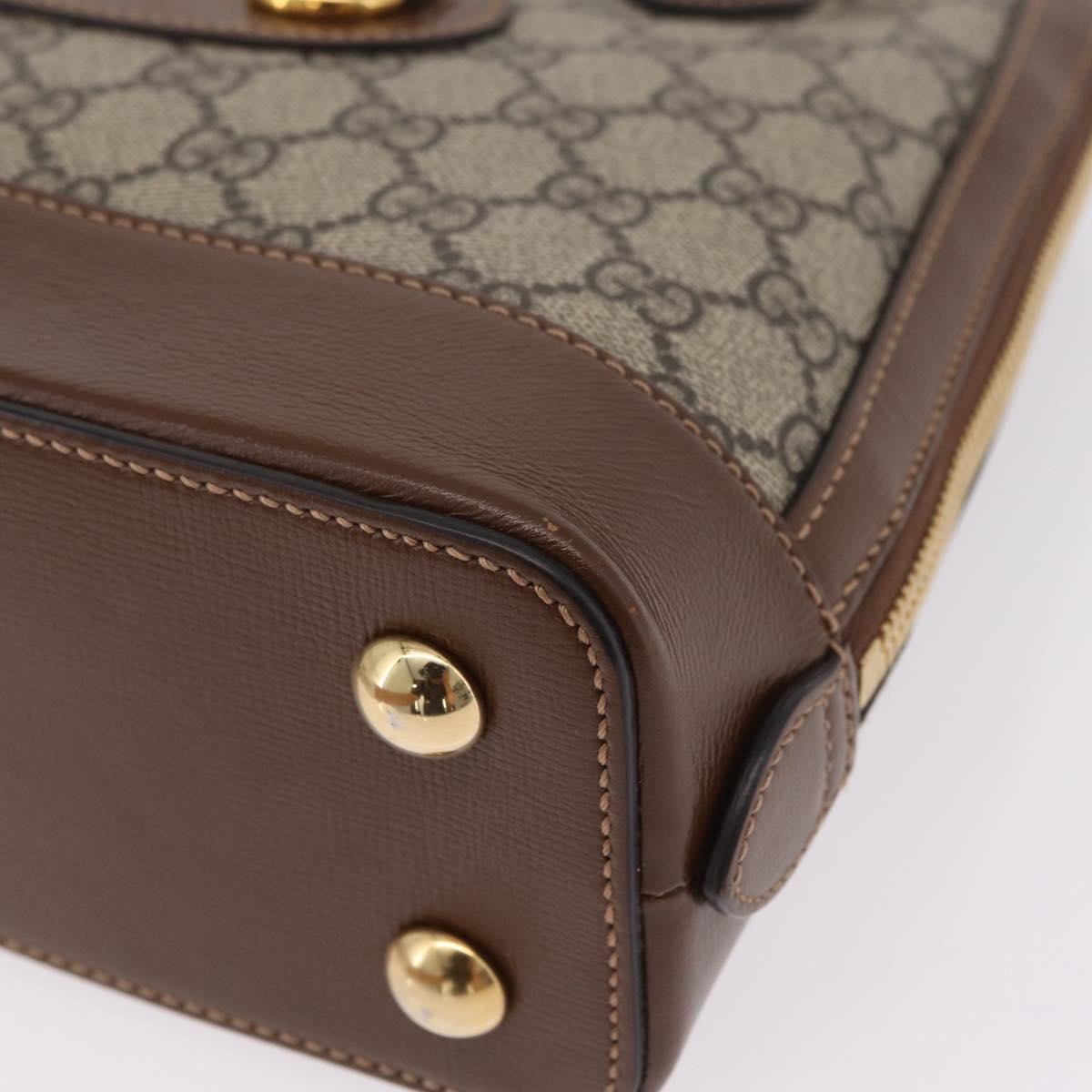 Gucci Horsebit 1955 Top Handle GG Coated Canvas with Leather, Beige, Canvas, Handbag