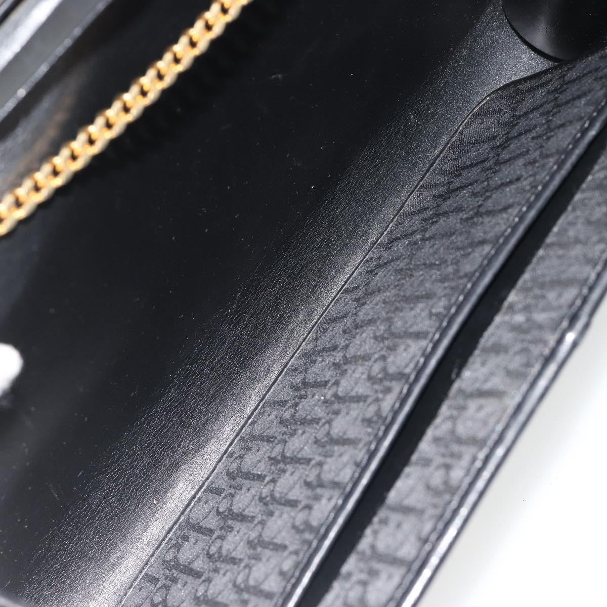Christian Dior Vintage Trotteur Chain Canvas, Black, Canvas, Shoulder Bag