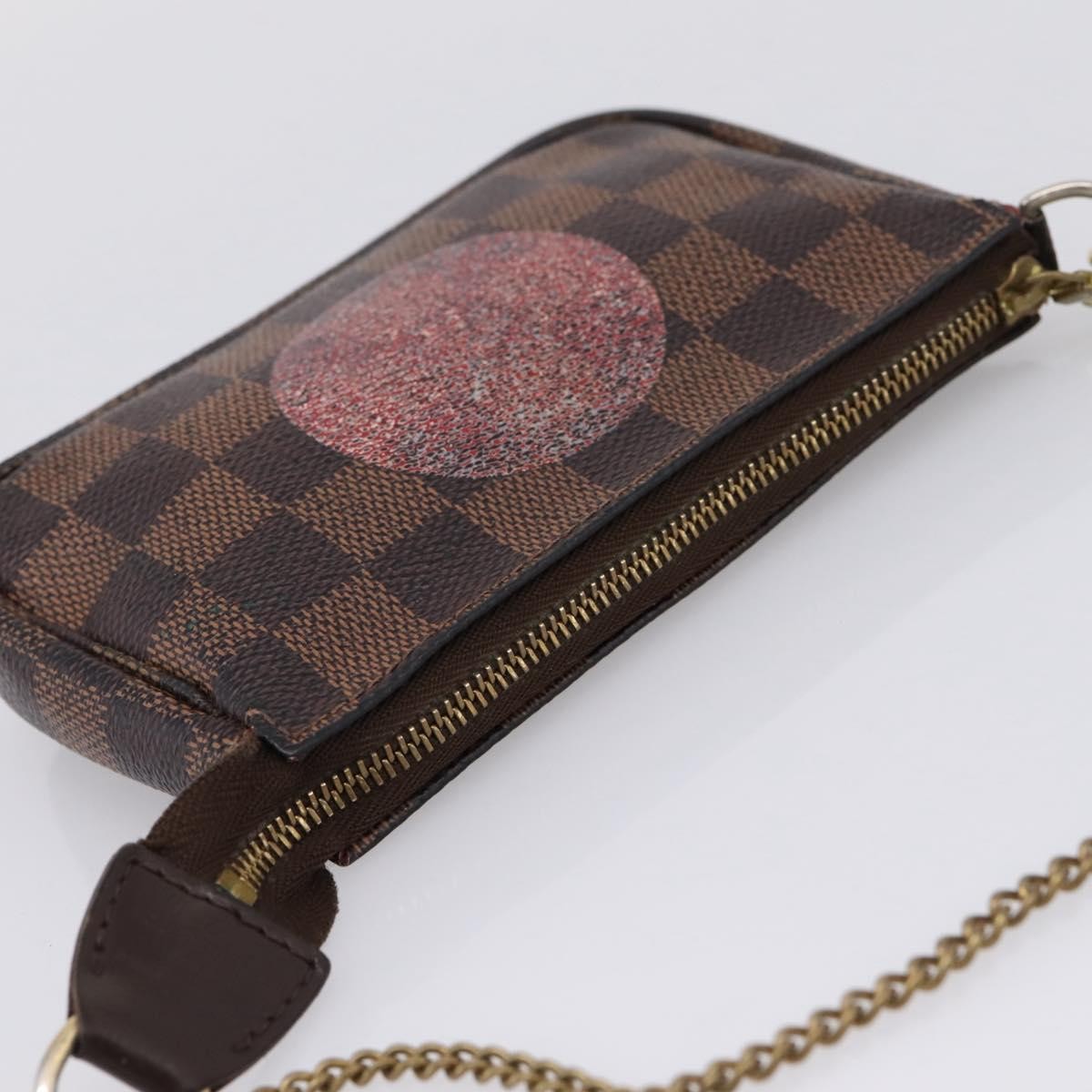 Louis Vuitton Mini pochette accessoires Damier Canvas, Brown, Canvas, Clutch