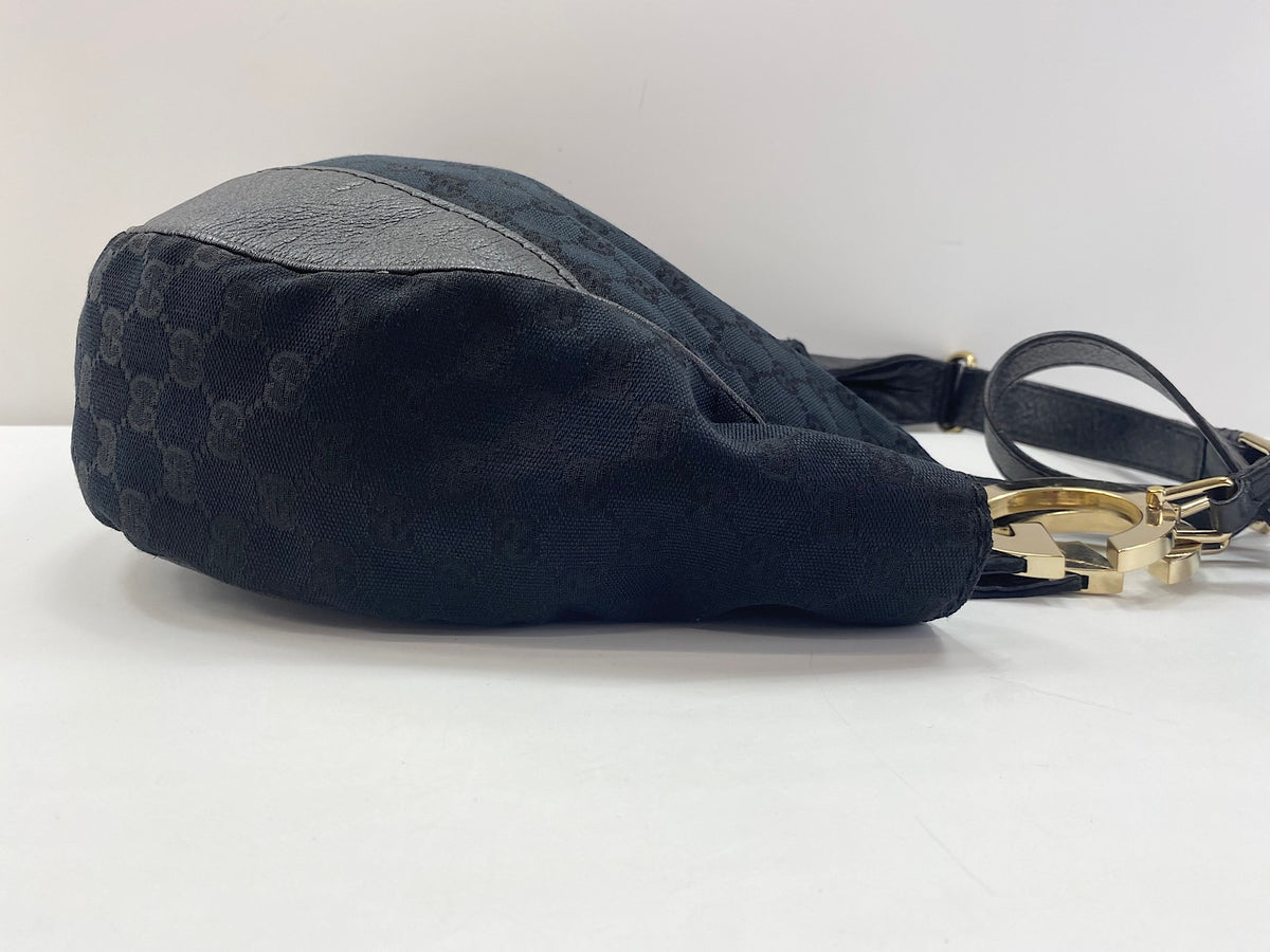 Gucci Charlotte Messenger Guccissima Leather, Black, Leather, Handbag