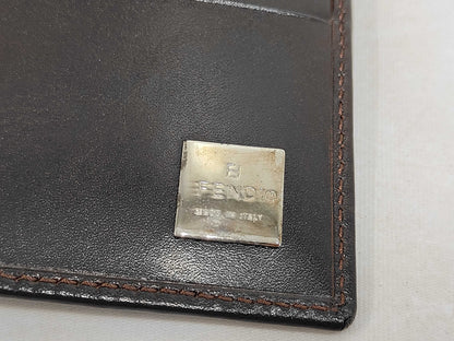 Fendi Trifold Flap Zucca Canvas, Brown, Canvas, Wallet