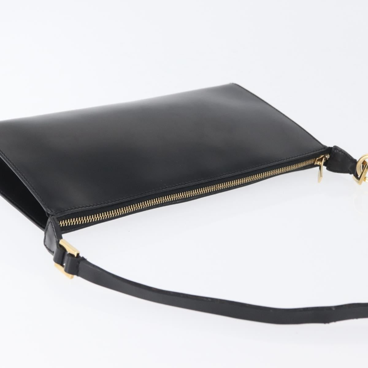 Salvatore Ferragamo Gancini Leather, Black, Leather, Crossbody Bag