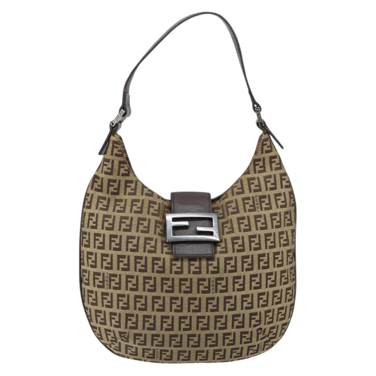 Fendi Mamma Baguette Zucca canvas, BROWN, CANVAS, Handbag