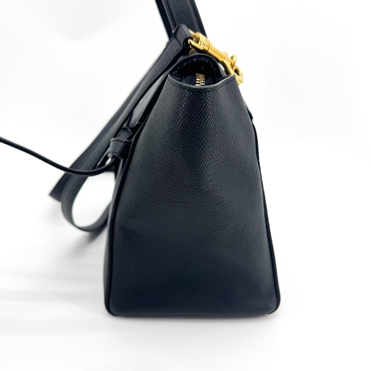 Celine Belt Calfskin, Black, Leather, Handbag