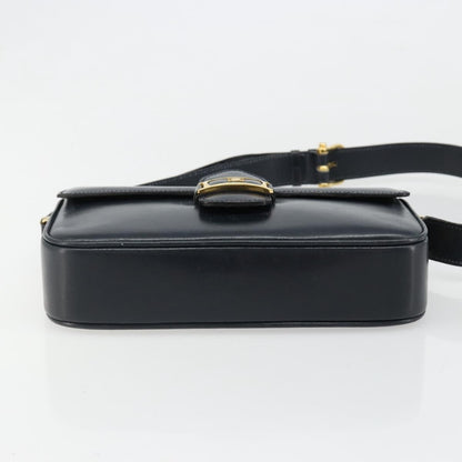 Celine Shoulder Leather, Navy, Leather, Shoulder Bag