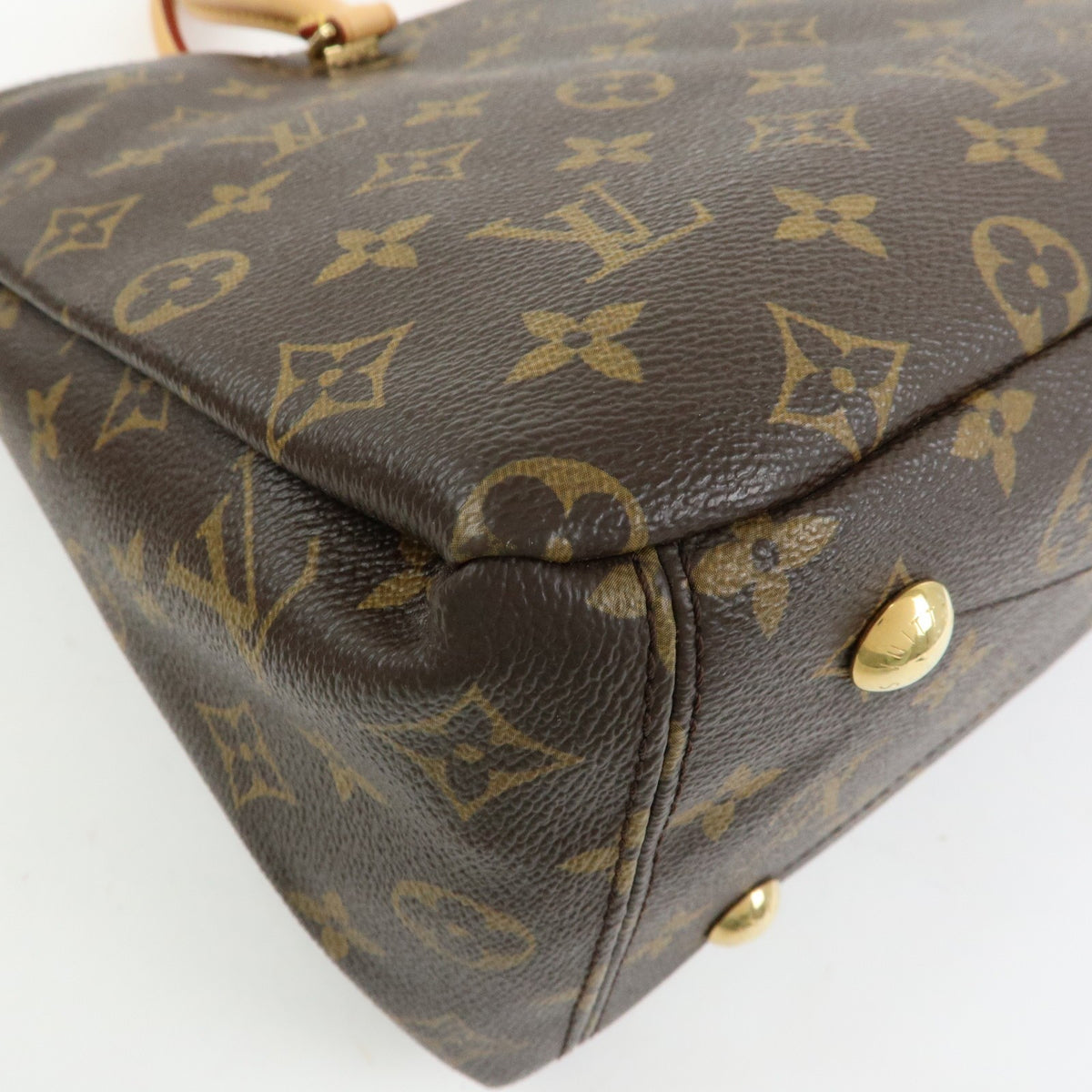 Louis Vuitton Pallas Monogram Canvas with Leather, Brown, Canvas, Tote Bag