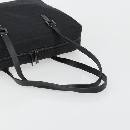 Fendi Shoulder Zucchino Canvas, Black, Canvas, Shoulder Bag