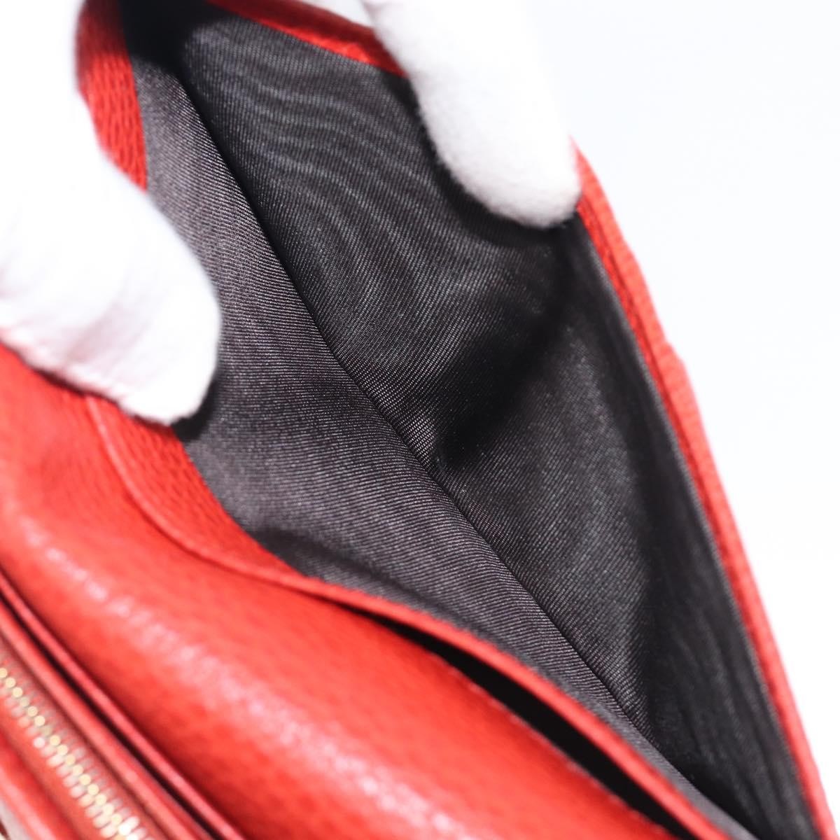Gucci Swing Wallet on Strap Leather, Red, Leather, Crossbody Bag