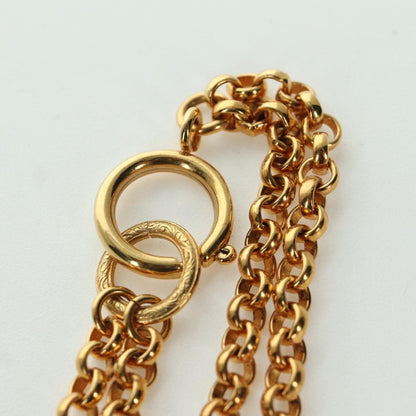 Chanel Vintage CC Heart Pendant Long Metal, Gold, Metal, Necklace