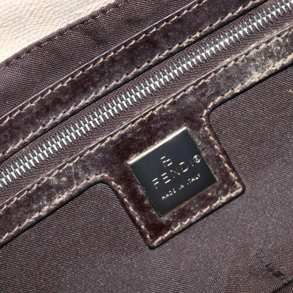 Fendi Baguette Zucca Canvas, Beige, Canvas, Handbag