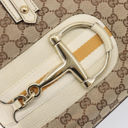 Gucci Horsebit Handle GG Canvas, Beige, Canvas, Tote Bag