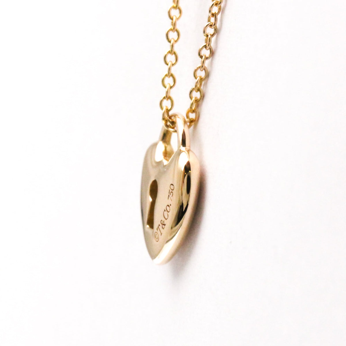 Tiffany & Co. Heart Lock Pendant 18K Yellow Gold, Gold, Pink Gold, Necklace