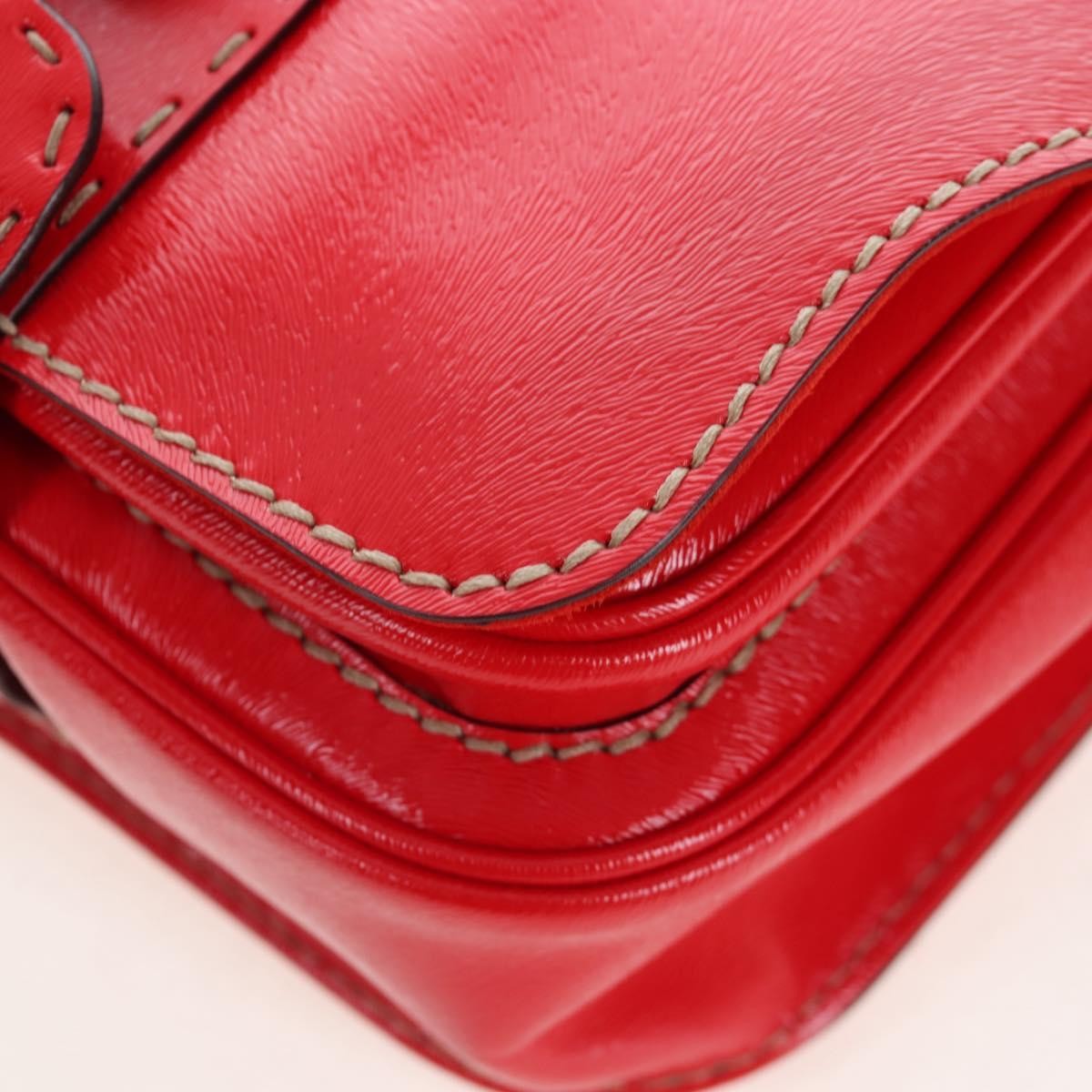 Fendi Secret Code F3 Convertible Satchel Textured Leather, Red, Leather, Handbag