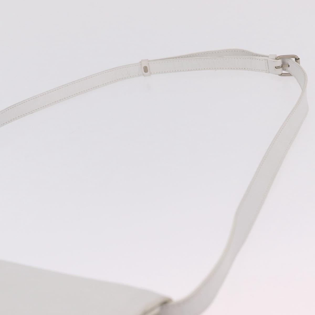 Celine Vintage Circle Logo Leather, White, Leather, Crossbody Bag
