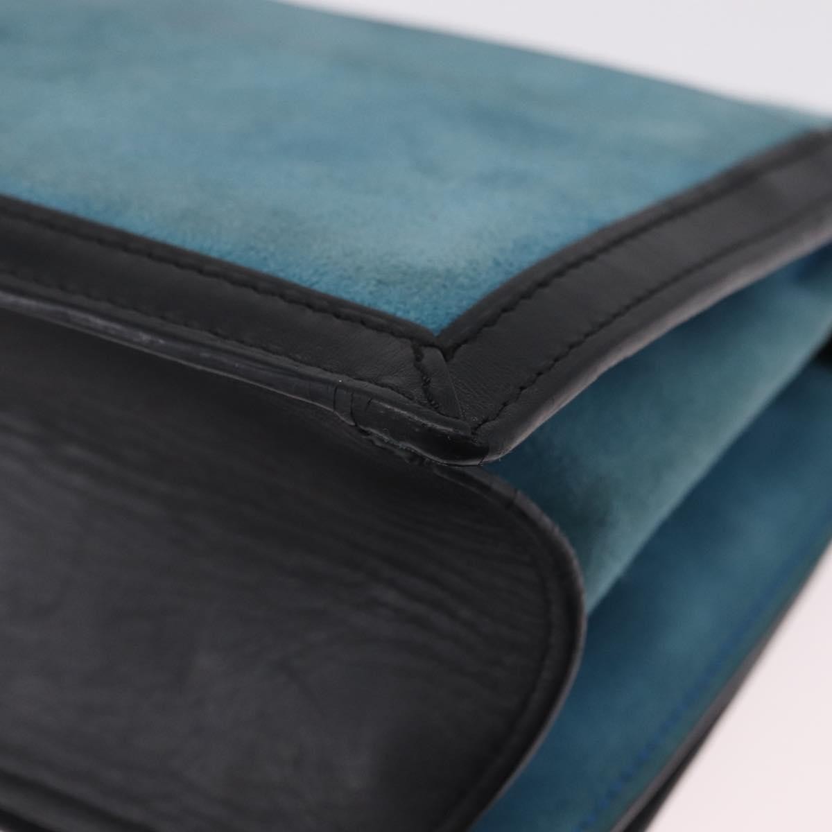 Loewe Barcelona Suede with Leather, Blue, Suede, Shoulder Bag