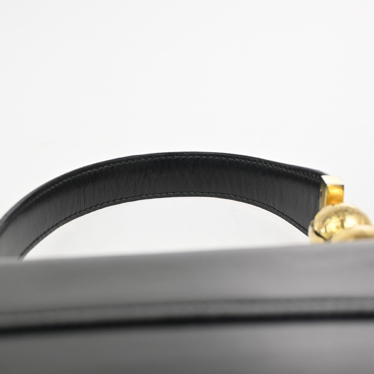 Celine Vintage Macadam Canvas, Black, Leather, Shoulder Bag
