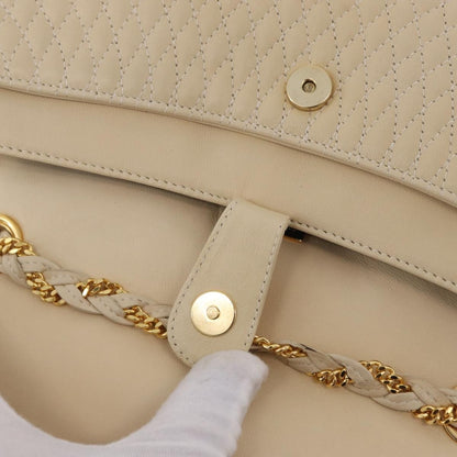Bally Vintage Chain Quilted Leather, Neutral, Leather, Shoulder Bag