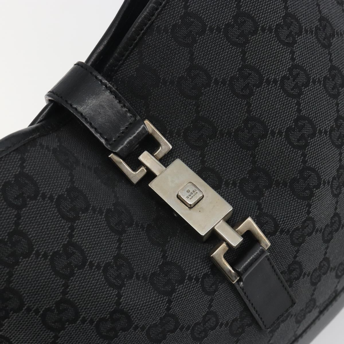 Gucci Jackie O Hobo GG Canvas with Leather, Black, Canvas, Shoulder Bag