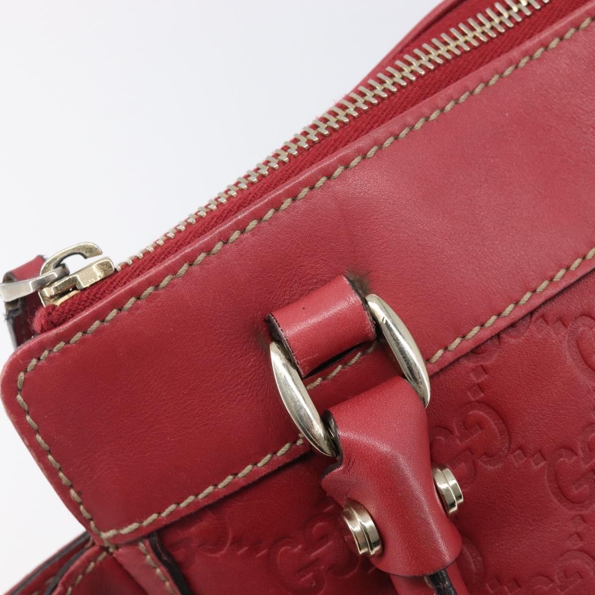 Gucci D Ring Guccissima Leather, Red, Leather, Tote Bag