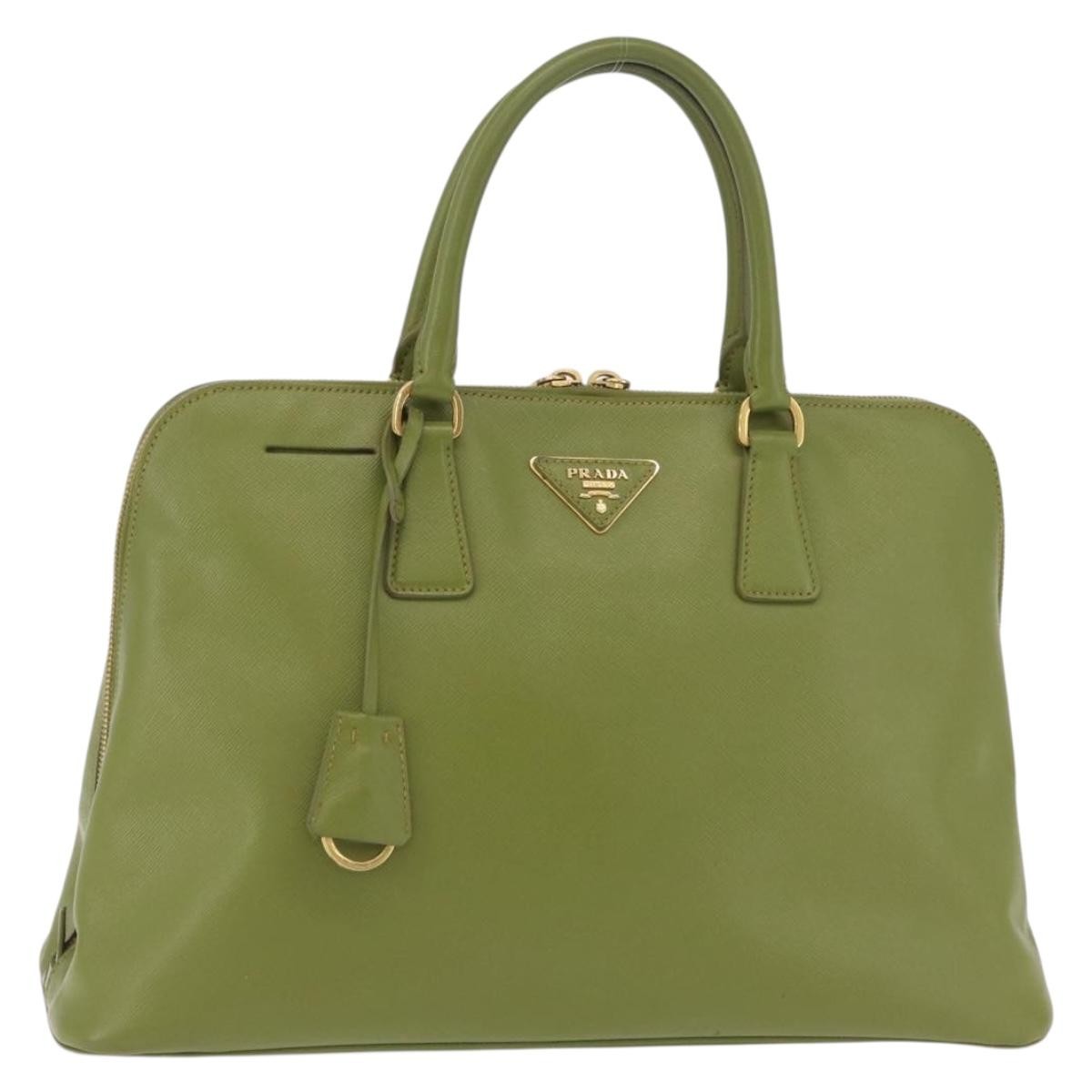 Prada Promenade Saffiano Leather, Green, Leather, Handbag