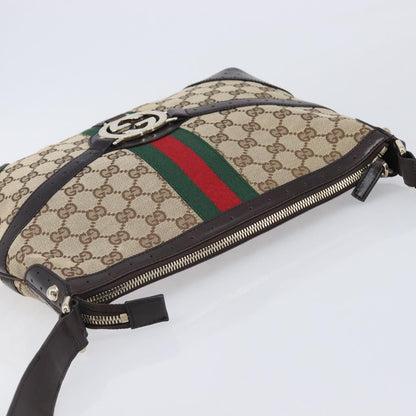 Gucci Reins Web Canvas, Beige, Canvas, Shoulder Bag
