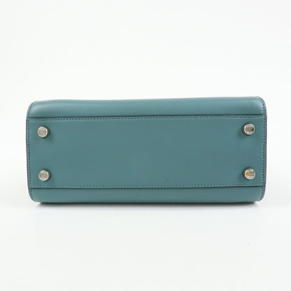 Fendi Peekaboo Essentially Leather, Blue, Leather, Handbag