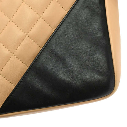 Chanel Cambon Quilted Leather, Beige, Leather, Shoulder Bag