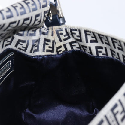 Fendi Zucchino Canvas Mamma Baguette Canvas, Navy, Canvas, Shoulder Bag