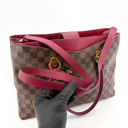 Louis Vuitton LV Riverside Damier with Leather, Brown, Canvas, Handbag