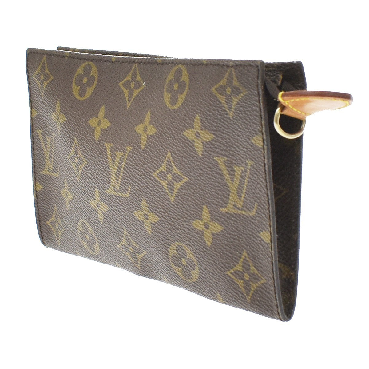 Louis Vuitton Vintage Bucket Zip Monogram Canvas, Brown, Leather, Clutch