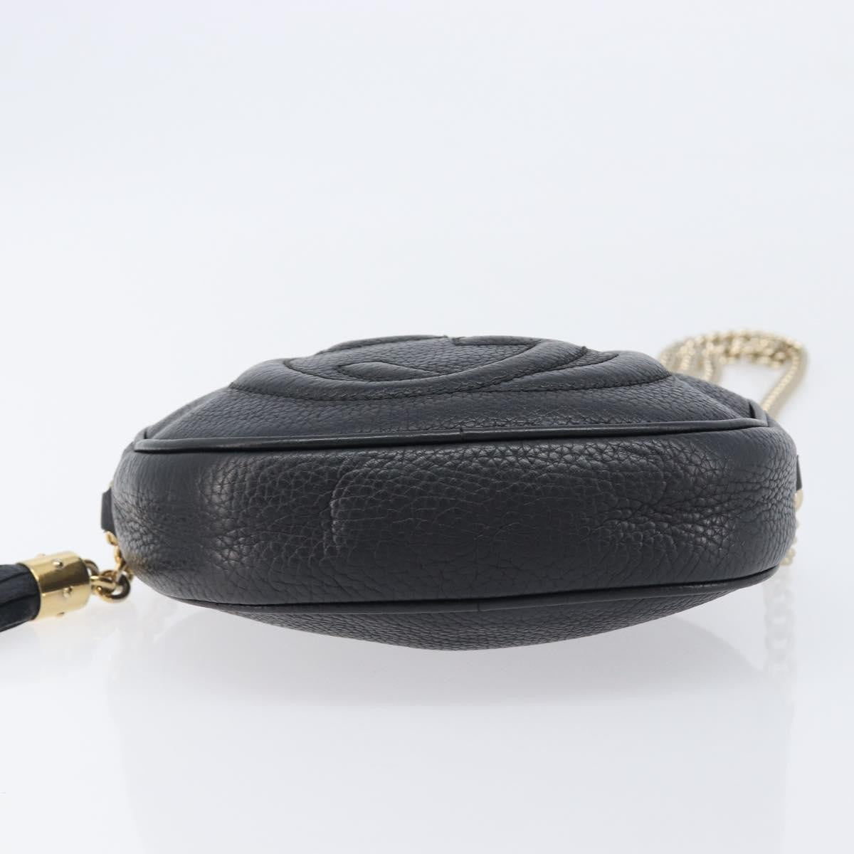 Gucci Soho Chain Leather, Black, Leather, Handbag