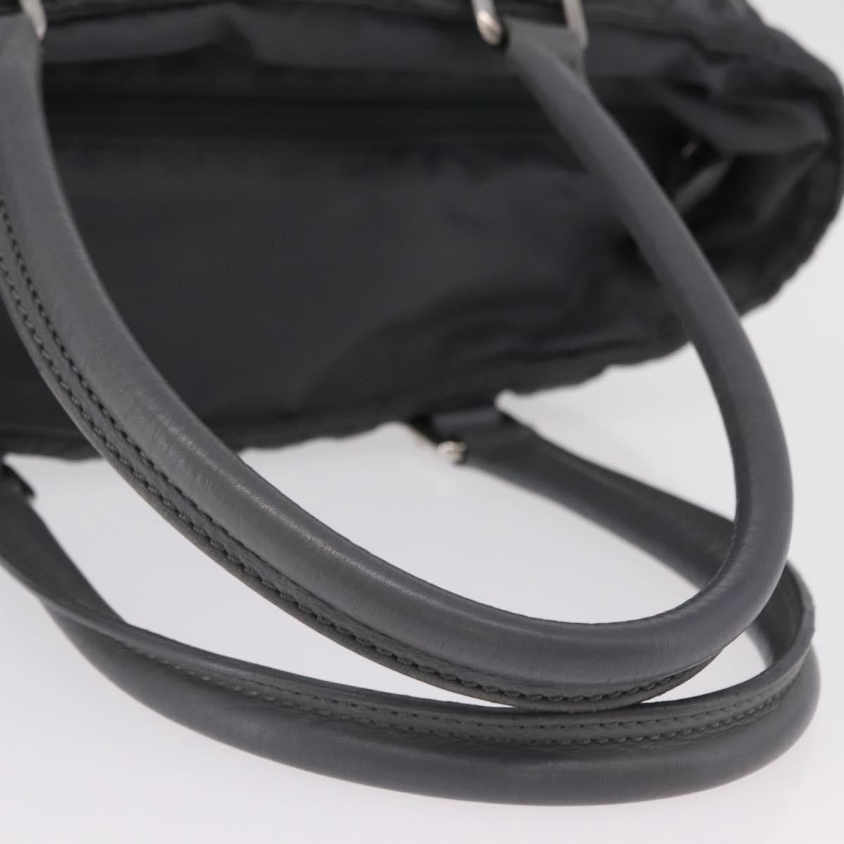 Chanel Vintage CC Quilted Nylon, Gray, Nylon, Tote Bag