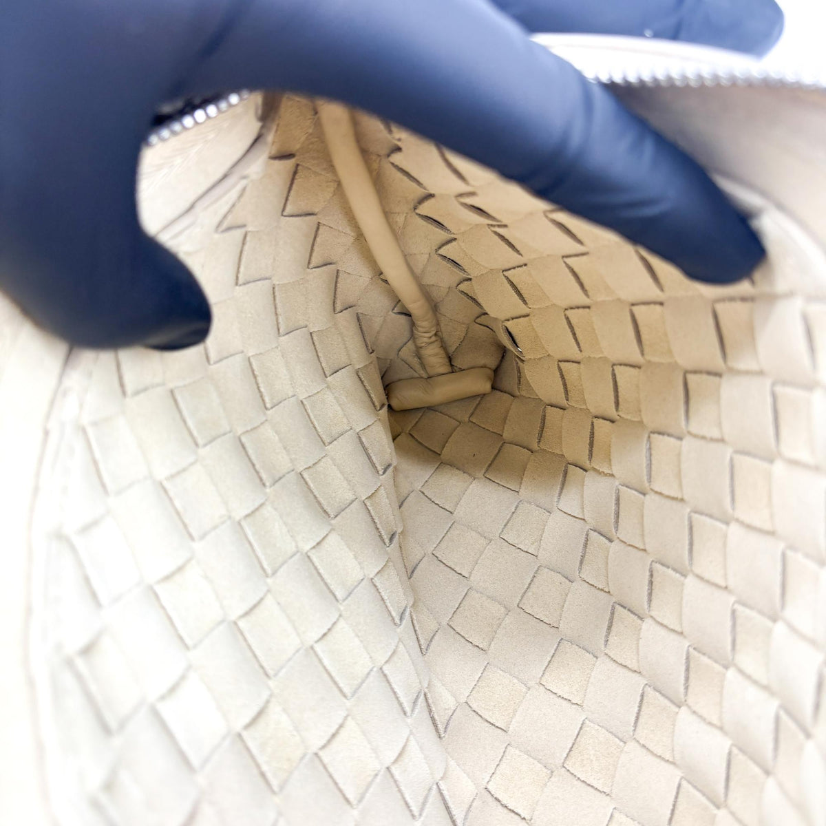 Bottega Veneta Duo Intrecciato Nappa, Beige, Leather, Handbag