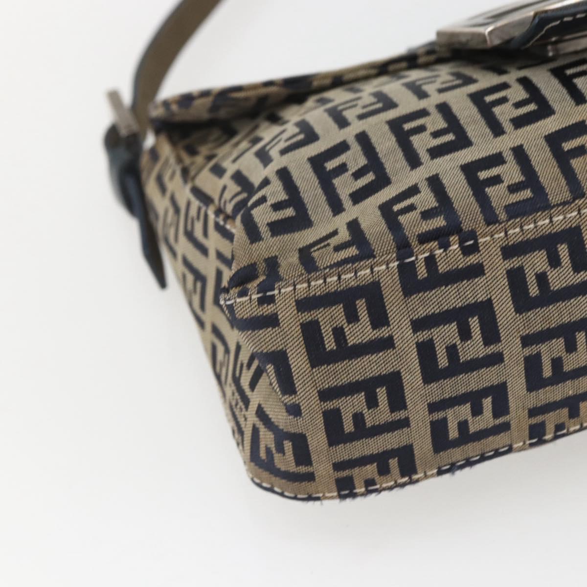 Fendi Zucchino Canvas Mamma Baguette canvas, NAVY, CANVAS, Handbag