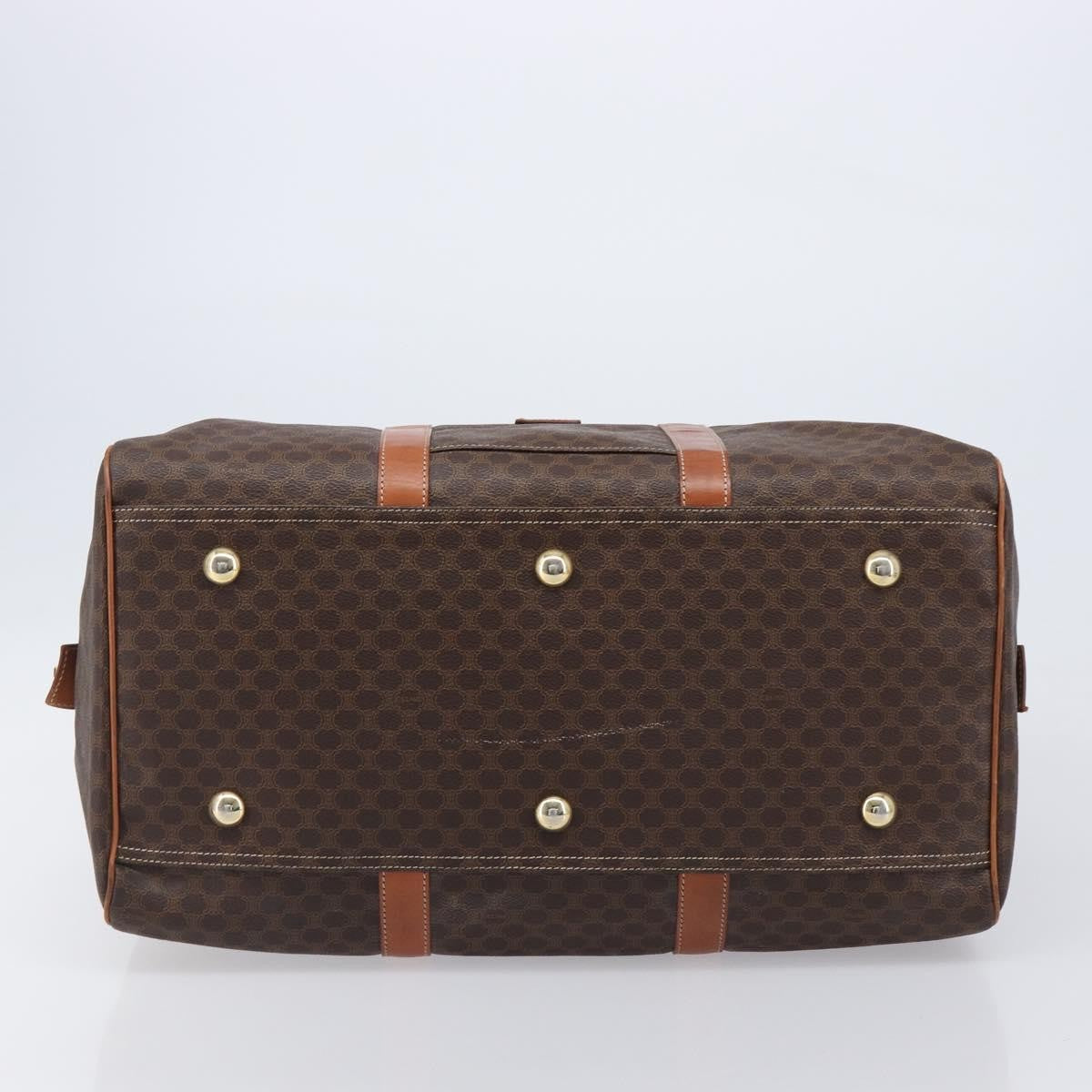 Celine Boston Triomphe Coated Canvas, Brown, Canvas, Handbag