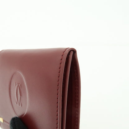 Cartier Coin Purse Must de Cartier Leather, Burgundy, Leather, Wallet