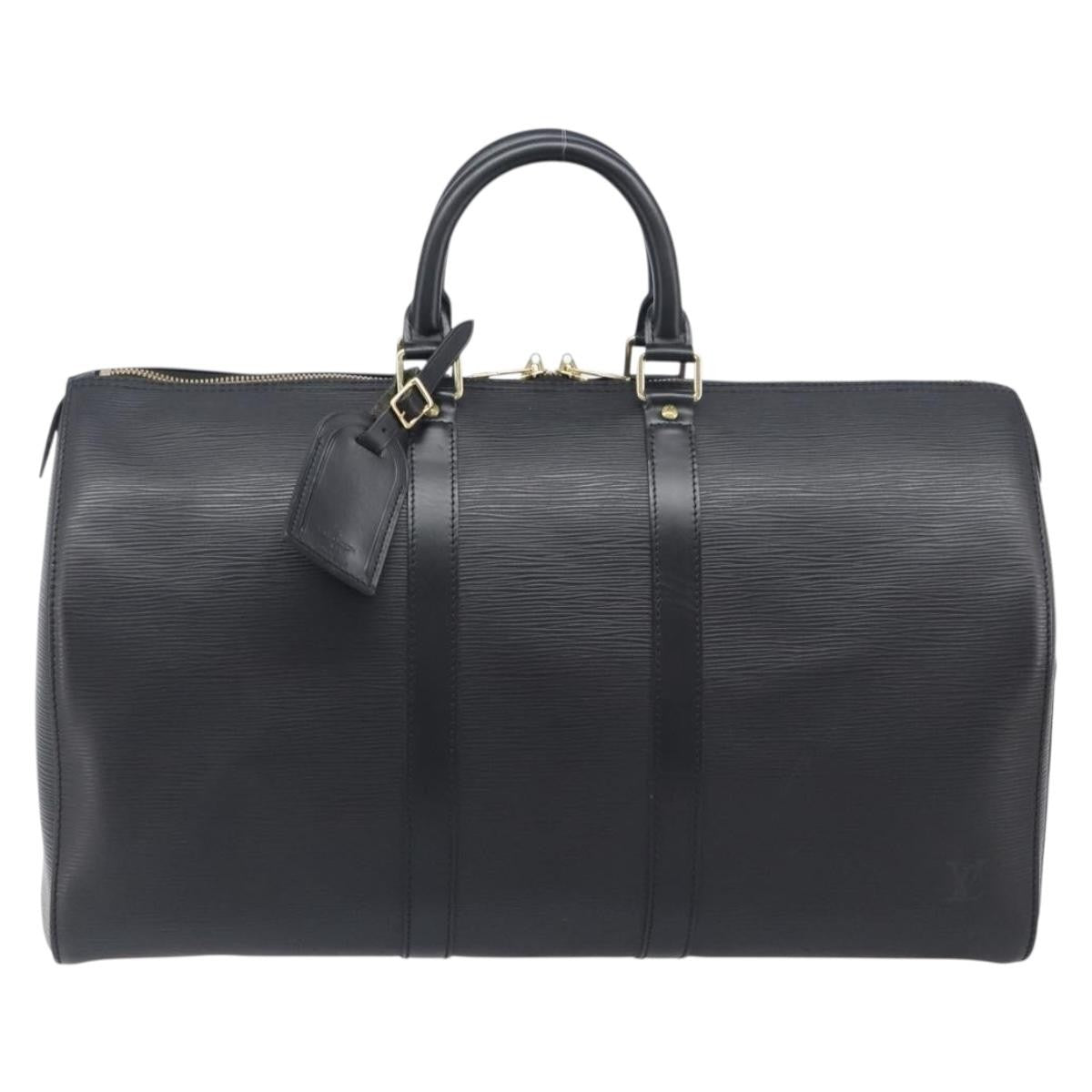 Louis Vuitton Keepall Epi Leather, Black, Leather, Travel Bag