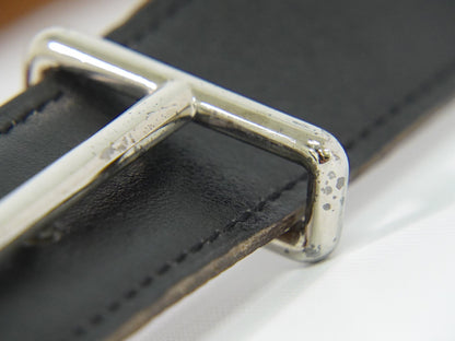 Hermes H D'Ancre Reversible Belt Leather, Black, Leather, Belt