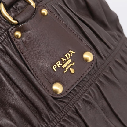Prada Gaufre Nappa Leather, Brown, Leather, Tote Bag