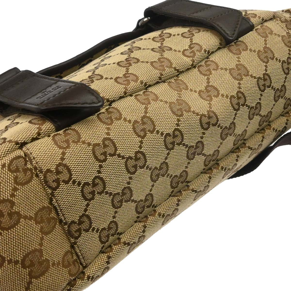 Gucci Buckle Messenger GG Canvas, Beige, Canvas, Handbag