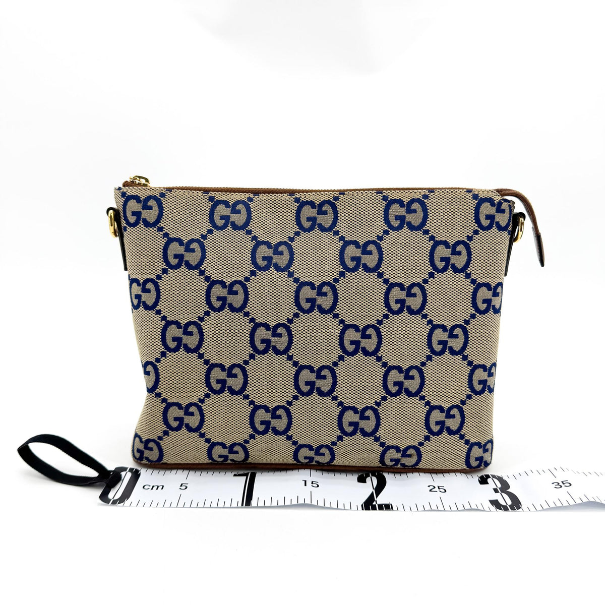 Gucci Zip Messenger Jumbo GG Canvas, Brown, Canvas, Handbag