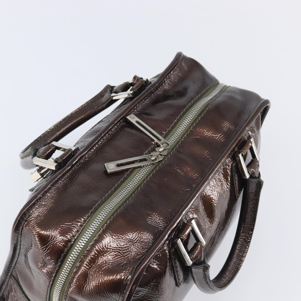 Loewe Amazona Patent, Brown, Patent Leather, Handbag