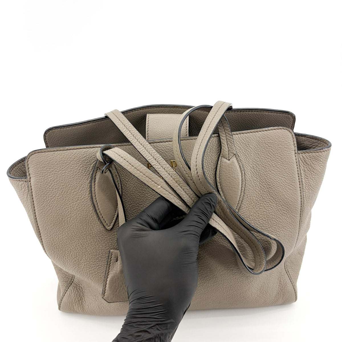 Prada Shoulder Bag Leather, Gray, Calfskin, Shoulder Bag