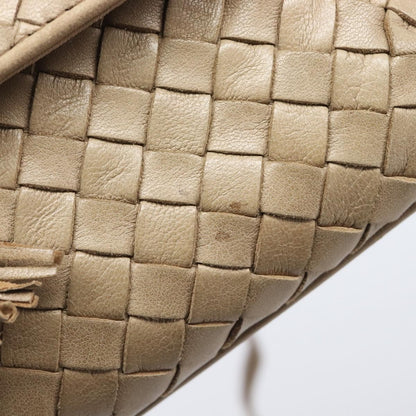 Bottega Veneta Tassel Flap Intrecciato Nappa, Beige, Leather, Crossbody Bag