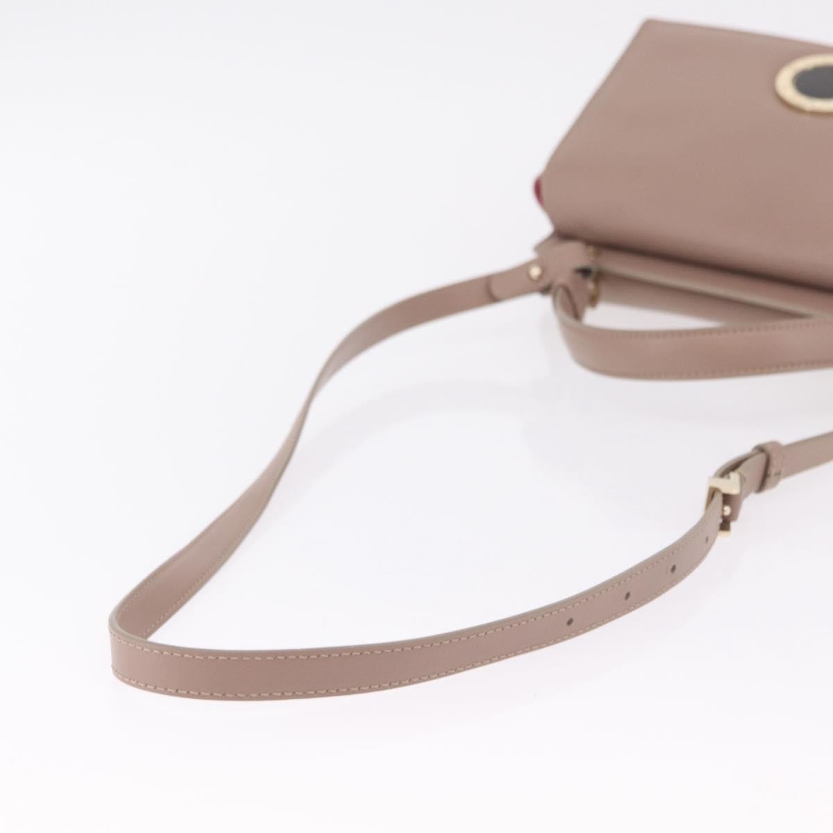 Bvlgari Signature Top Handle Leather, Beige, Leather, Handbag