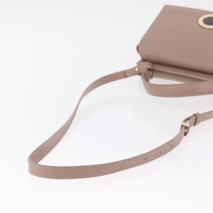 Bvlgari Signature Top Handle Leather, Beige, Leather, Handbag