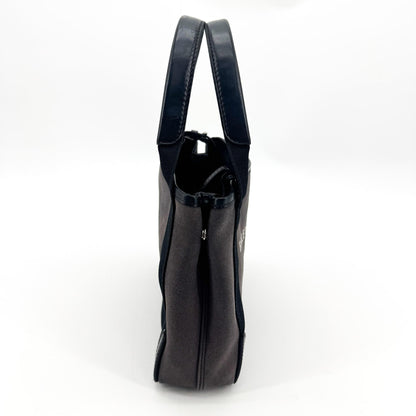 Balenciaga Navy Cabas Canvas with Leather, Black, Canvas, Tote Bag