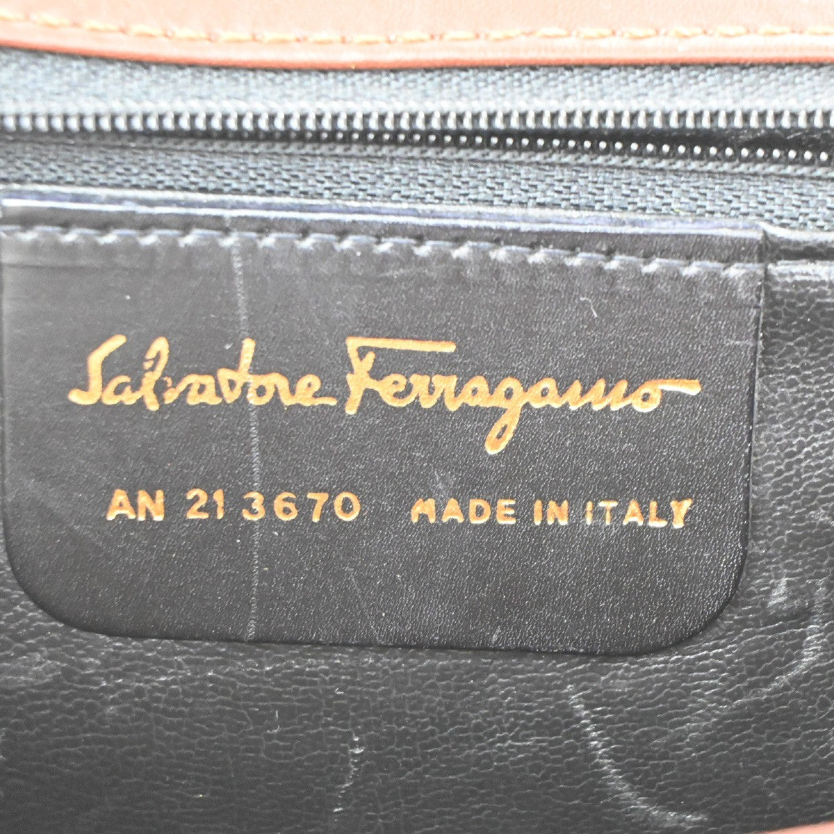 Salvatore Ferragamo Vintage Top handle Leather, Brown, Leather, Handbag
