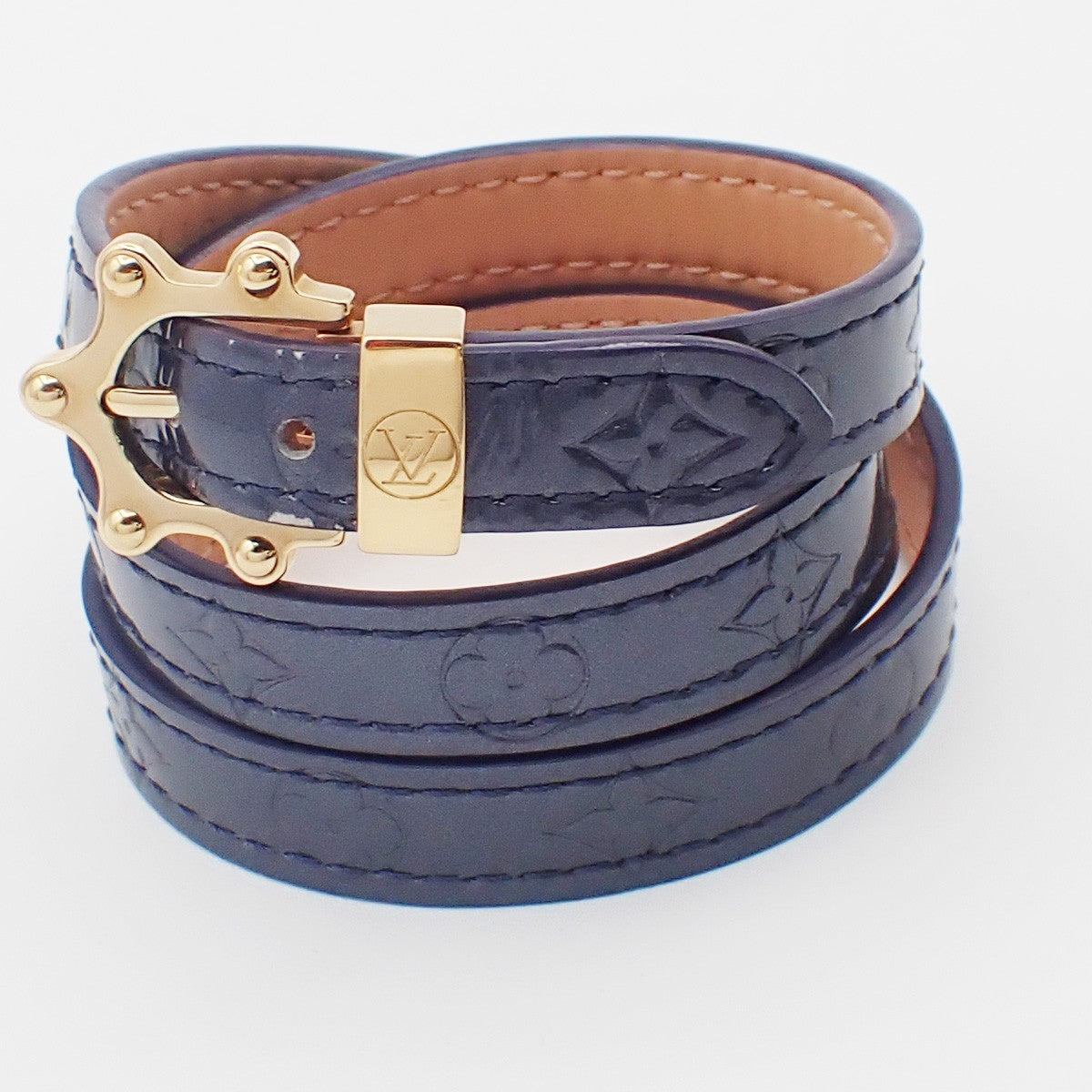 Louis Vuitton Triple Tour Monogram Vernis, Purple, Patent Leather, Bracelet